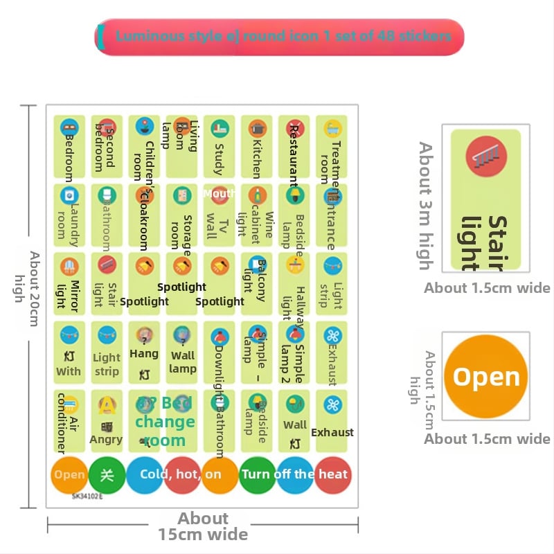 Šviesinantis jungiklio sienos lipdukas – PVC dekoras, vientisas raštas, tinkamas svetainei, miegamajam, įėjimui ir komercinėms patalpoms, modernus minimalistinis stilius