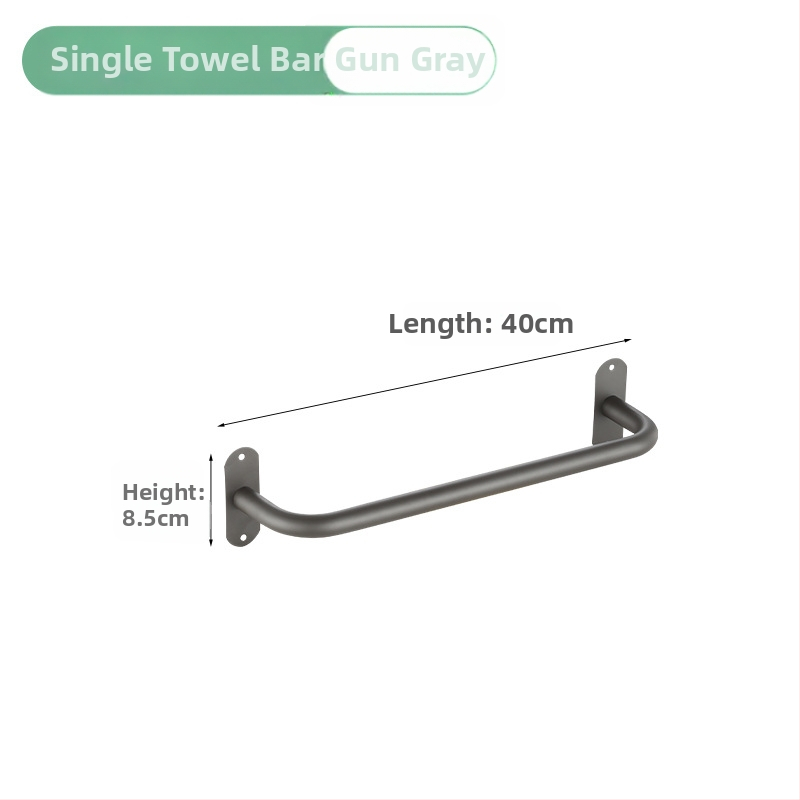 Nerūdijančio plieno sieninis rankšluosčių laikiklis, viengubas strypas, 10 kg apkrova, elektrostatinis užklijimas, be gręžimo, šiuolaikinis stilius