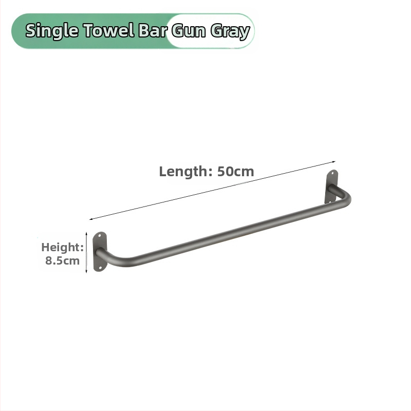 Nerūdijančio plieno sieninis rankšluosčių laikiklis, viengubas strypas, 10 kg apkrova, elektrostatinis užklijimas, be gręžimo, šiuolaikinis stilius