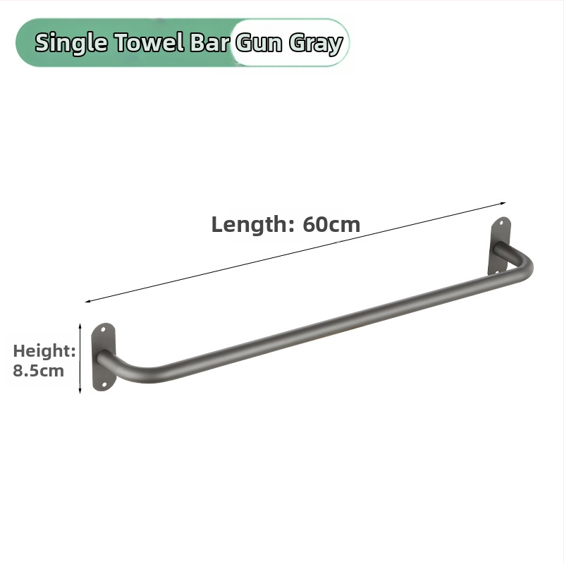 Nerūdijančio plieno sieninis rankšluosčių laikiklis, viengubas strypas, 10 kg apkrova, elektrostatinis užklijimas, be gręžimo, šiuolaikinis stilius