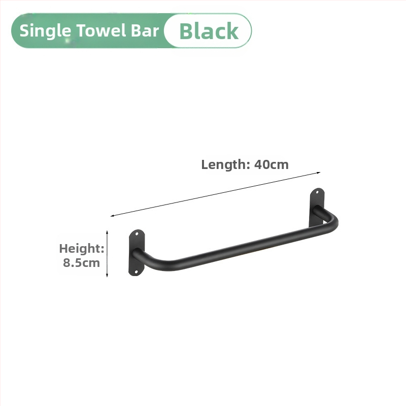 Nerūdijančio plieno sieninis rankšluosčių laikiklis, viengubas strypas, 10 kg apkrova, elektrostatinis užklijimas, be gręžimo, šiuolaikinis stilius