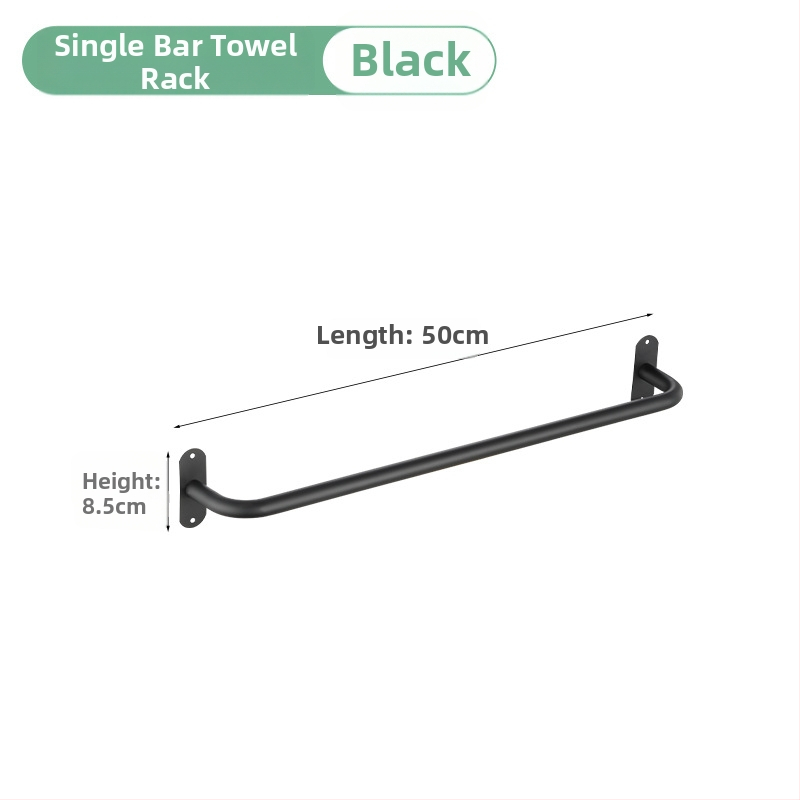 Nerūdijančio plieno sieninis rankšluosčių laikiklis, viengubas strypas, 10 kg apkrova, elektrostatinis užklijimas, be gręžimo, šiuolaikinis stilius