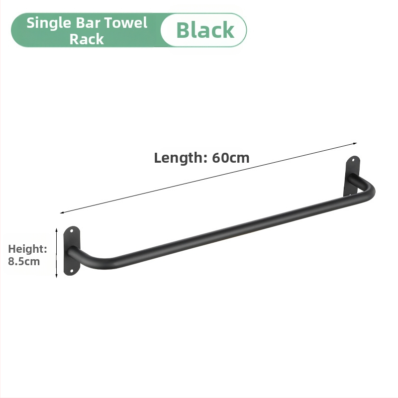 Nerūdijančio plieno sieninis rankšluosčių laikiklis, viengubas strypas, 10 kg apkrova, elektrostatinis užklijimas, be gręžimo, šiuolaikinis stilius