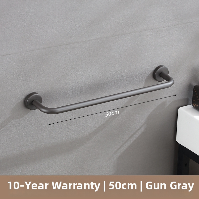 Nerūdijančio plieno sieninis rankšluosčių laikiklis, viengubas strypas, 10 kg apkrova, elektrostatinis užklijimas, be gręžimo, šiuolaikinis stilius