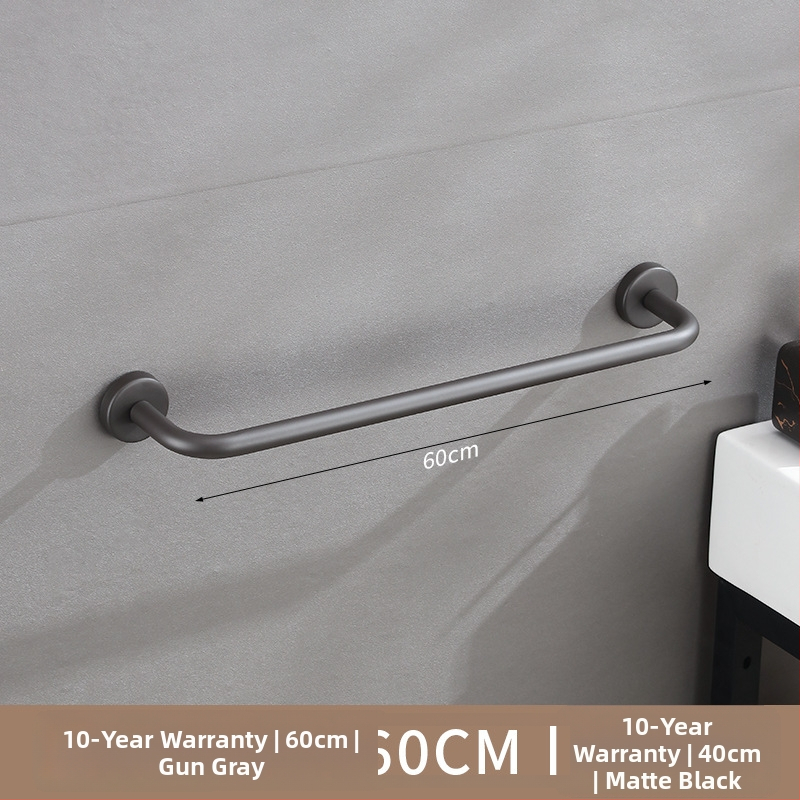 Nerūdijančio plieno sieninis rankšluosčių laikiklis, viengubas strypas, 10 kg apkrova, elektrostatinis užklijimas, be gręžimo, šiuolaikinis stilius