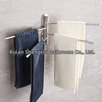 Be gręžimo laikiklis iš 304 nerūdijančio plieno vonios kambariui, pasukama rankšluosčių lazdelė ir saugojimo skyrius, 2–4 sluoksniai