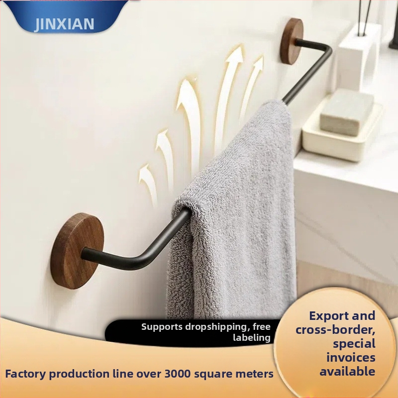 Nerūdijančio plieno rankšluosčio laikiklis, 5 kg apkrova, 1 sluoksnis, paviršius su medienos vašku ir alyva, atsparus vandeniui, šviesus prabangos stilius