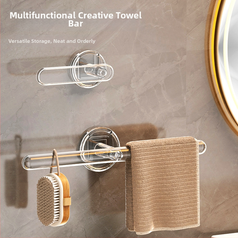 Držiak na uteráky – Stenu upevňujúci systém úložného priestoru s L-tvarovým hákom, plast, lesklý povrch, nosnosť 5 kg