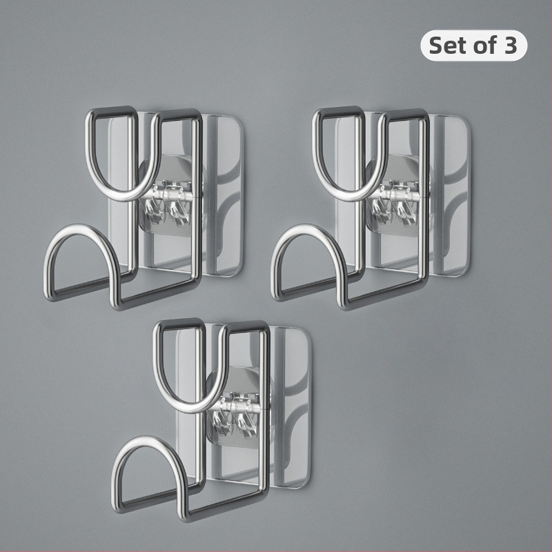 Nerūdijančio plieno sieninis organizatorius su kabliu, klijuojamas be gręžimo, virtuvei ir voniai, modelis B2436, 1 lygis