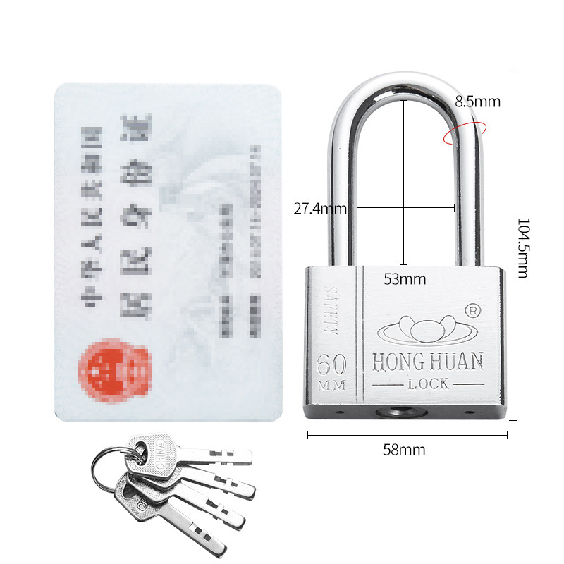 Lacăt din oțel inoxidabil HT-9685, pentru uz casnic și exterior, deschidere dreaptă, 304