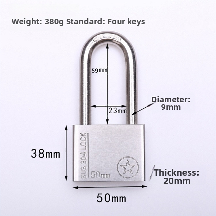 304 nerūdijančio plieno spyna, atsparus vagystėms ir vandeniui, tiesioginio atidarymo tipas, modelis Sbe, šiuolaikiškas minimalistinis dizainas