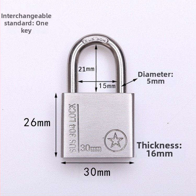 304 nerūdijančio plieno spyna, atsparus vagystėms ir vandeniui, tiesioginio atidarymo tipas, modelis Sbe, šiuolaikiškas minimalistinis dizainas