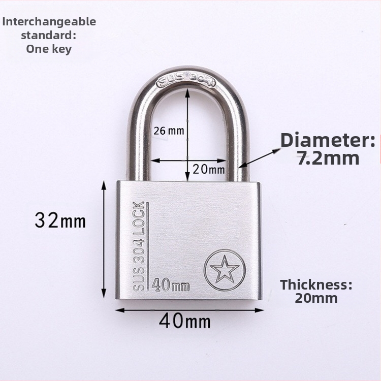 304 nerūdijančio plieno spyna, atsparus vagystėms ir vandeniui, tiesioginio atidarymo tipas, modelis Sbe, šiuolaikiškas minimalistinis dizainas