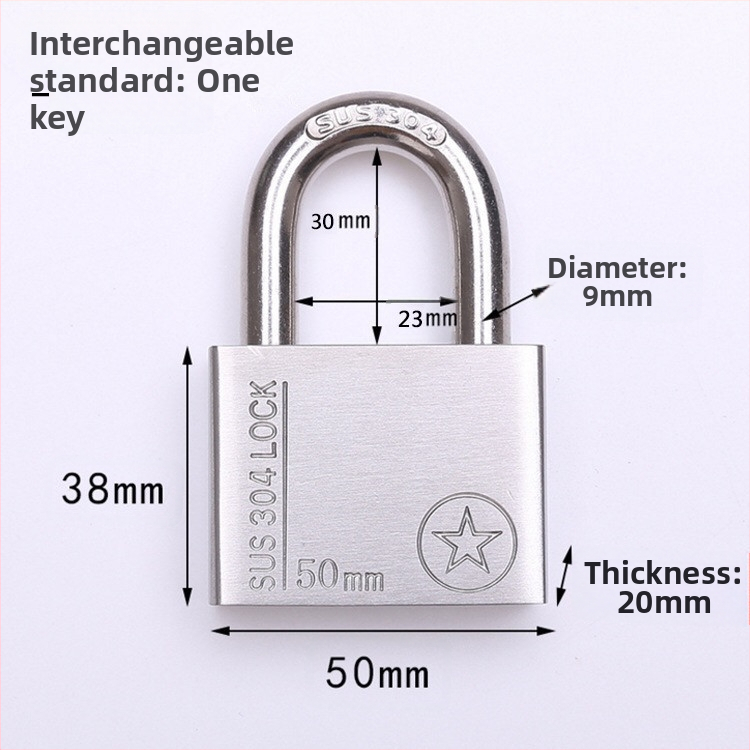 304 nerūdijančio plieno spyna, atsparus vagystėms ir vandeniui, tiesioginio atidarymo tipas, modelis Sbe, šiuolaikiškas minimalistinis dizainas