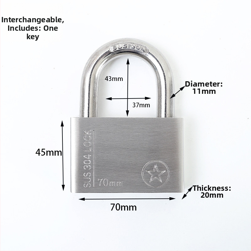 304 nerūdijančio plieno spyna, atsparus vagystėms ir vandeniui, tiesioginio atidarymo tipas, modelis Sbe, šiuolaikiškas minimalistinis dizainas
