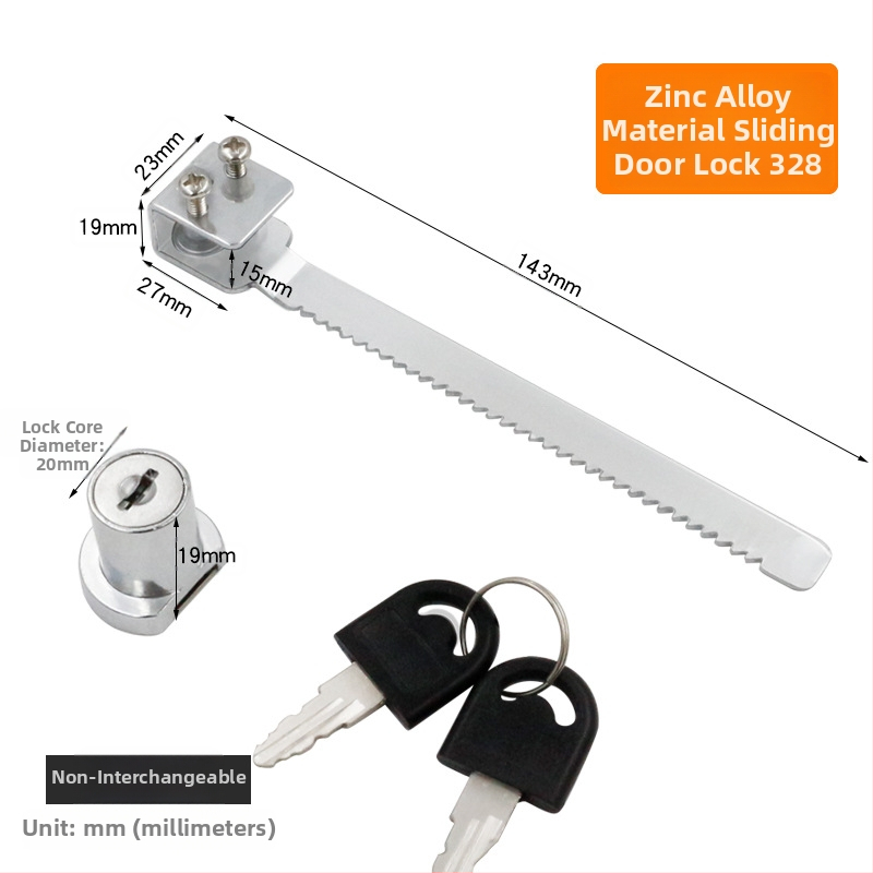 Jin Aoding заключване за стъклен витринен шкаф — за единични и двойни врати; корпус: цинкова сплав; модел 001; подходящ за мебели/домашна декорация