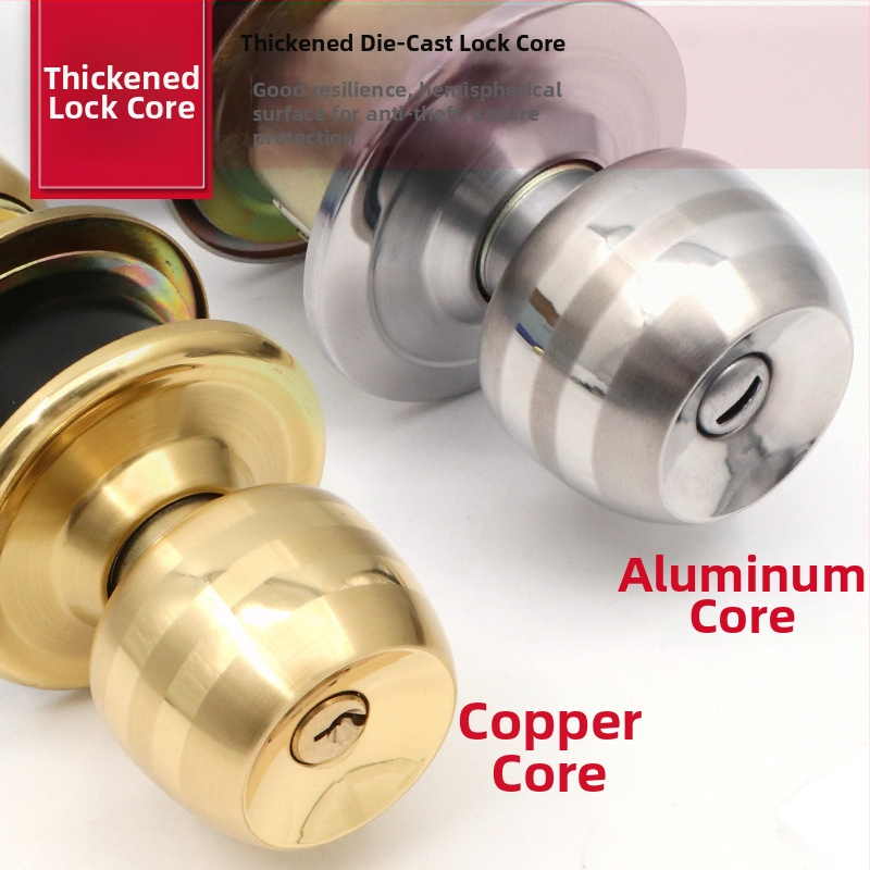 Заключалка за врата от неръждаема стомана с топка – удебелен модел за дървени врати, за домашна спалня