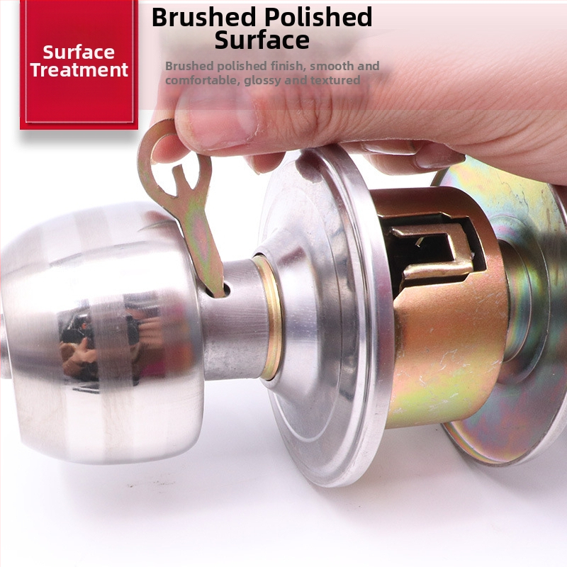 Заключалка за врата от неръждаема стомана с топка – удебелен модел за дървени врати, за домашна спалня