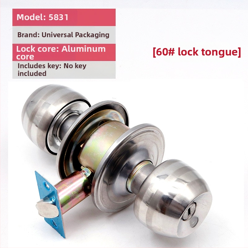 Заключалка за врата от неръждаема стомана с топка – удебелен модел за дървени врати, за домашна спалня