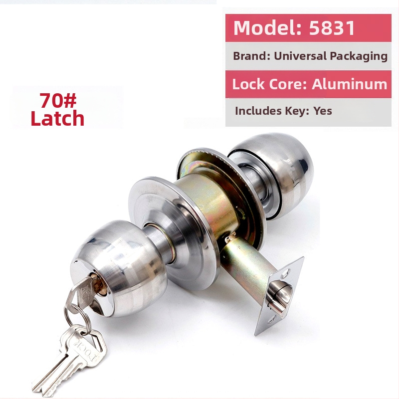 Заключалка за врата от неръждаема стомана с топка – удебелен модел за дървени врати, за домашна спалня