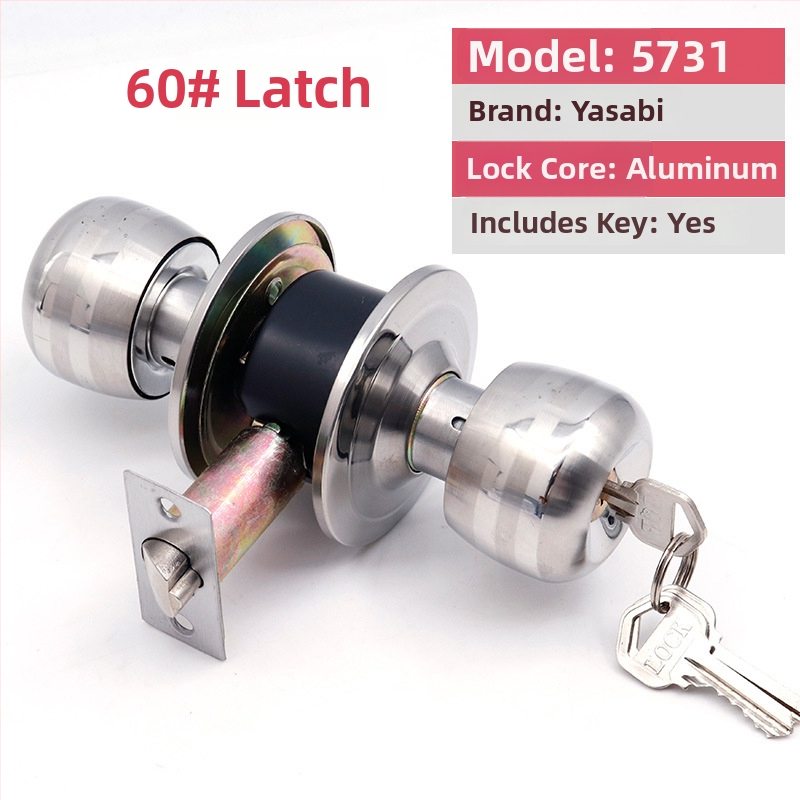 Заключалка за врата от неръждаема стомана с топка – удебелен модел за дървени врати, за домашна спалня