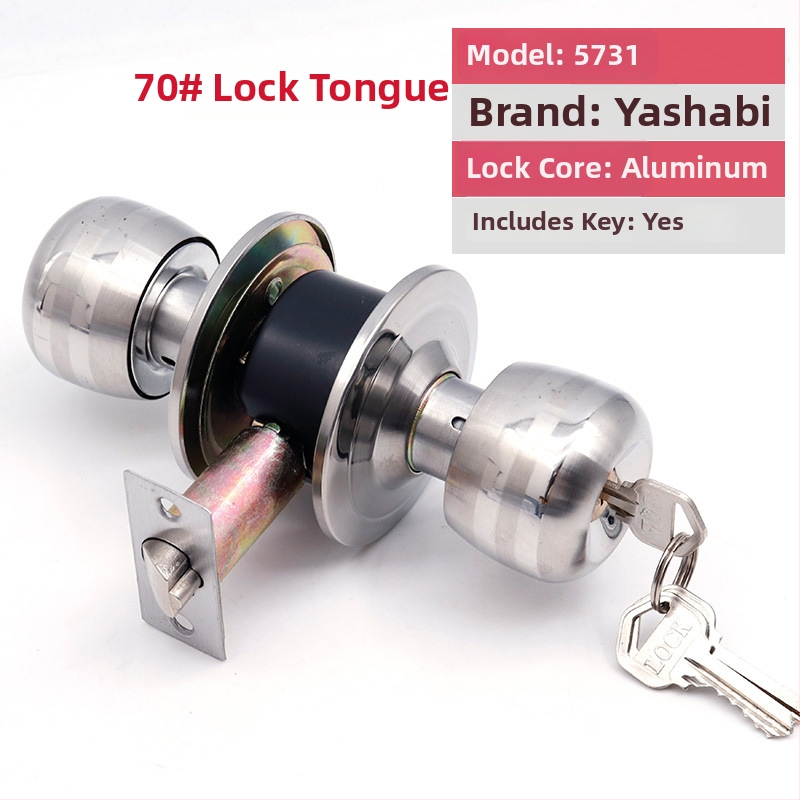 Заключалка за врата от неръждаема стомана с топка – удебелен модел за дървени врати, за домашна спалня