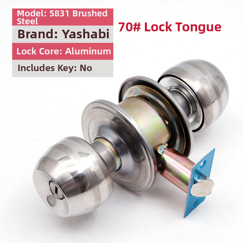 Заключалка за врата от неръждаема стомана с топка – удебелен модел за дървени врати, за домашна спалня