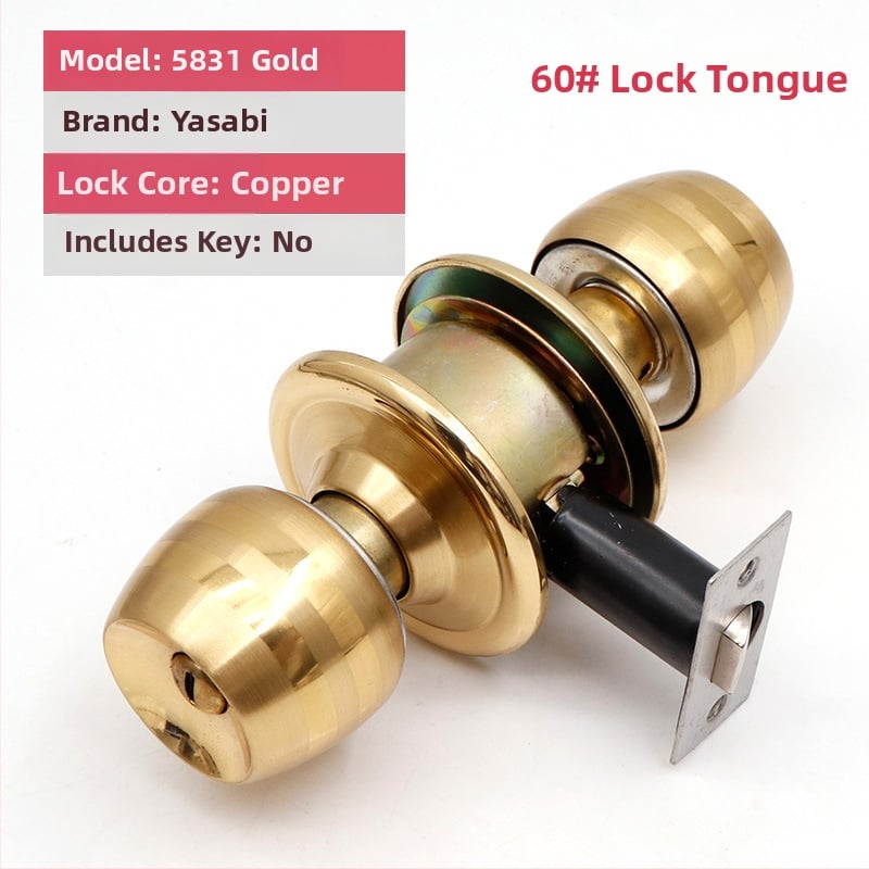 Заключалка за врата от неръждаема стомана с топка – удебелен модел за дървени врати, за домашна спалня