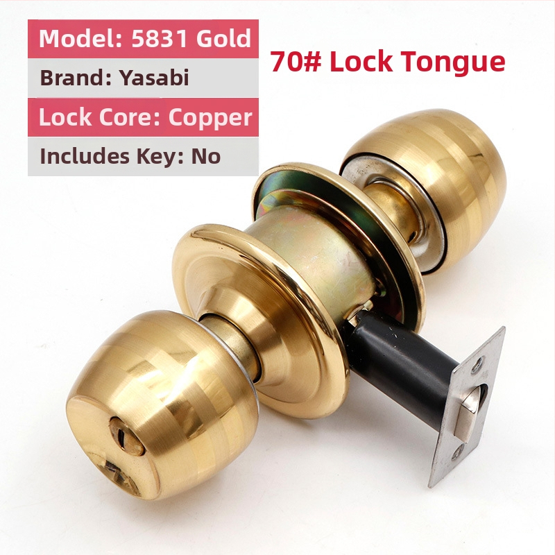 Заключалка за врата от неръждаема стомана с топка – удебелен модел за дървени врати, за домашна спалня