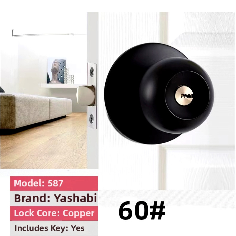Заключалка за врата от неръждаема стомана с топка – удебелен модел за дървени врати, за домашна спалня
