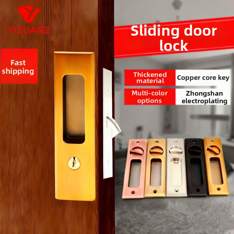 Asabi 9026 slēdzene slīdošām durvīm ar iebūvētu rokturi, no cinka sakausējuma, slēpts mehānisms, piemērots koka durvīm, balkona un virtuves durvīm, mūsdienīgs minimālisms