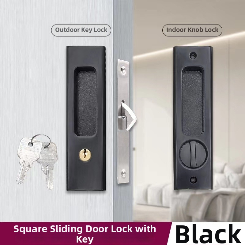 Asabi 9026 libistatava ukse lukk, integreeritud käepide, peidetud mehhanism, tsink-sulamist valmistatud, sobib puidust ustele, rõdu ja köögi ustele, kaasaegne minimalistlik stiil