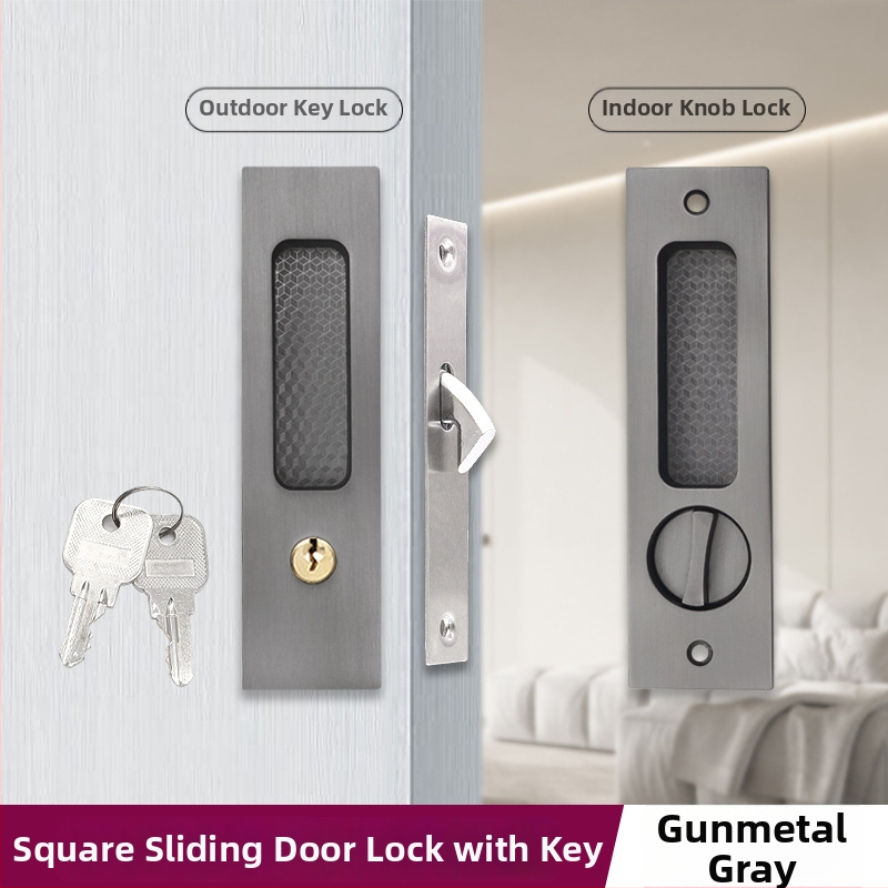 Asabi 9026 libistatava ukse lukk, integreeritud käepide, peidetud mehhanism, tsink-sulamist valmistatud, sobib puidust ustele, rõdu ja köögi ustele, kaasaegne minimalistlik stiil