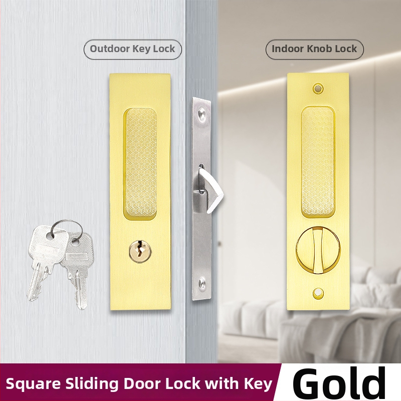 Asabi 9026 libistatava ukse lukk, integreeritud käepide, peidetud mehhanism, tsink-sulamist valmistatud, sobib puidust ustele, rõdu ja köögi ustele, kaasaegne minimalistlik stiil