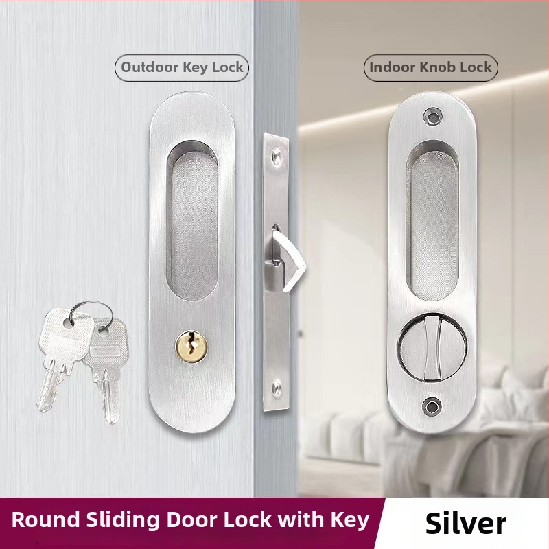 Asabi 9026 libistatava ukse lukk, integreeritud käepide, peidetud mehhanism, tsink-sulamist valmistatud, sobib puidust ustele, rõdu ja köögi ustele, kaasaegne minimalistlik stiil