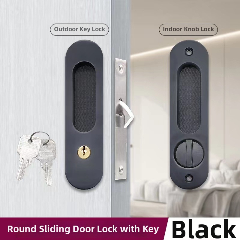 Asabi 9026 libistatava ukse lukk, integreeritud käepide, peidetud mehhanism, tsink-sulamist valmistatud, sobib puidust ustele, rõdu ja köögi ustele, kaasaegne minimalistlik stiil