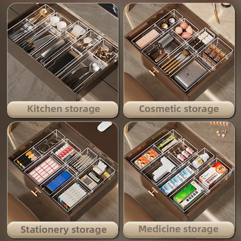 Sahtlialuse hoiukast eemaldatava jaoturiga; läbipaistev PET-materjal, lihtne ja kaasaegne stiil, põrandale sobiv, kohandatav