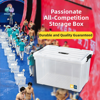 Laikymo dėžė iš PP plastiko, 20–30 L, su dangčiu, nešiojama, judama