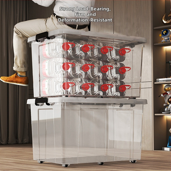 Laikymo dėžė iš PP plastiko, 20–30 L, su dangčiu, nešiojama, judama