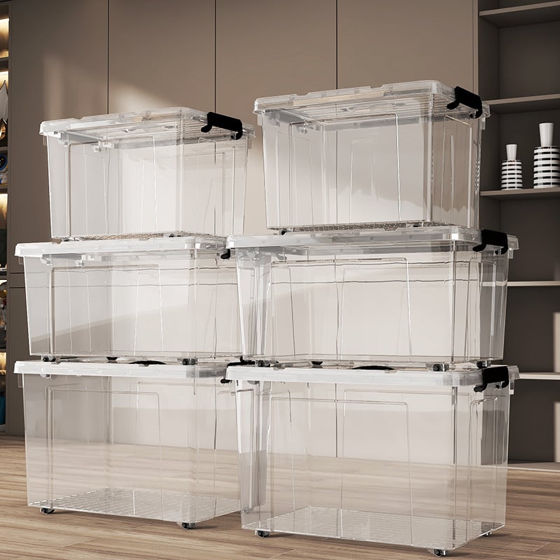 Laikymo dėžė iš PP plastiko, 20–30 L, su dangčiu, nešiojama, judama