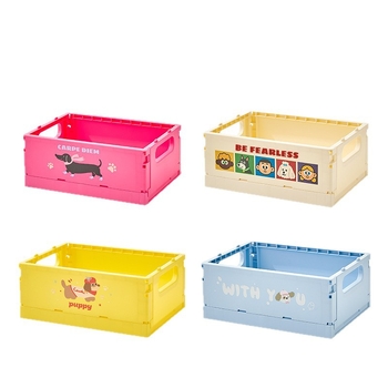 Настолна кутия за съхранение – PP пластмаса, сгъваема и подреждаща се, капацитет 2 л, карикатурен дизайн