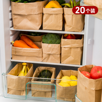 Кубообразна торбичка от крафт хартия за съхранение, запечатана, удебелена за пакетиране на хлебни изделия (хляб и тост), за кухненско и настолно съхранение, модел 38011186.