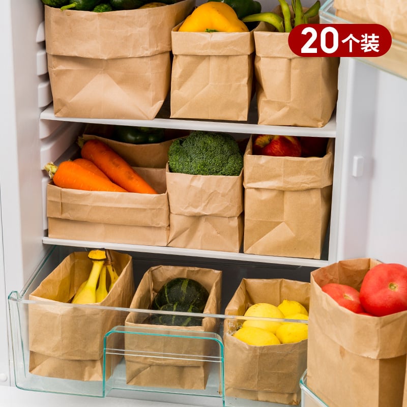 Кубообразна торбичка от крафт хартия за съхранение, запечатана, удебелена за пакетиране на хлебни изделия (хляб и тост), за кухненско и настолно съхранение, модел 38011186.