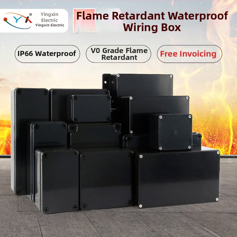 Išorinė vandeniui atspari jungčių dėžutė iš ABS plastiko, korpusas su V0 klase ir degumo atsparumu