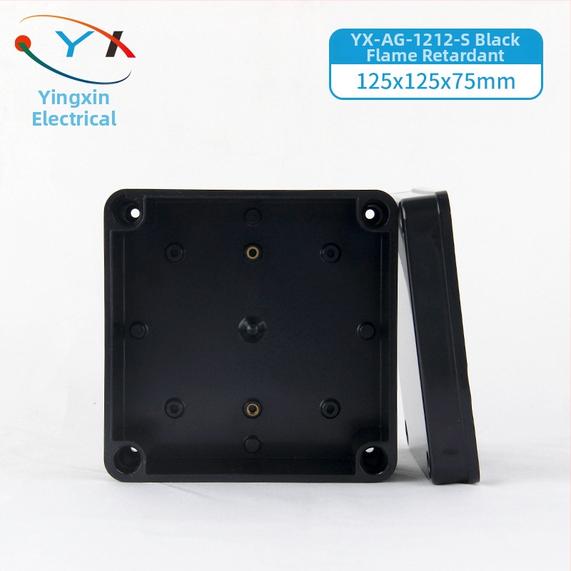 Išorinė vandeniui atspari jungčių dėžutė iš ABS plastiko, korpusas su V0 klase ir degumo atsparumu