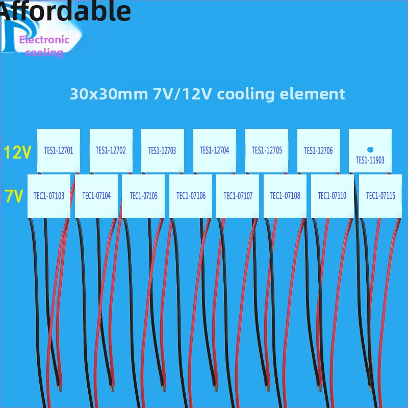 Termoelektrinis aušinimo modulis TEC1-07106 TES1-12701 – 12V, Yandong, puslaidininkinė medžiaga