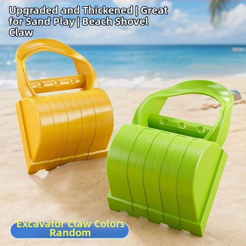 Bērnu pludmales spēļu komplekts ar auto un spēlēm smiltīs un sniegā; plastmasas konstrukcija, vecuma diapazons 4–6 gadi, iekļauts spaiņš un lāpstiņa