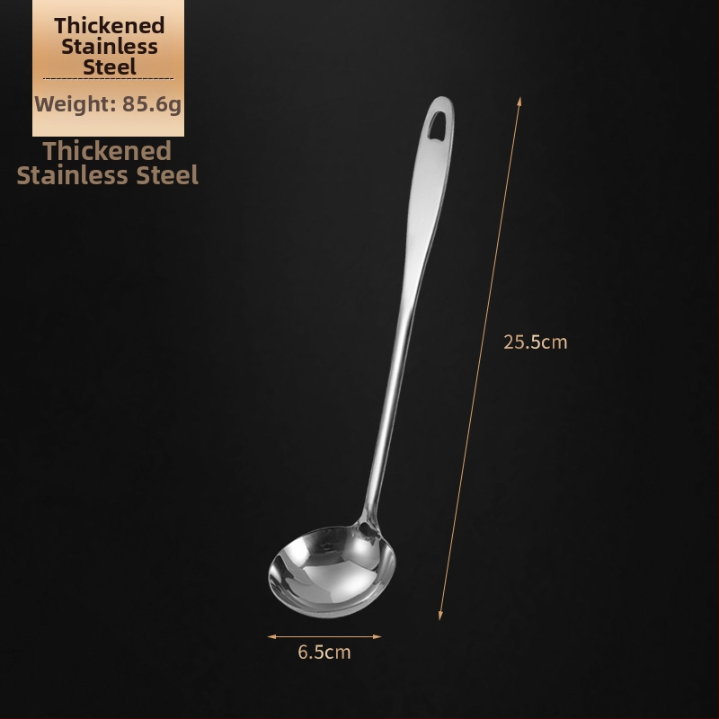 Nerūdijančio plieno sriubos šaukštas ir sietelis – storesnė konstrukcija, aukštos temperatūros atsparumas, rankena ir šaukštas iš nerūdijančio plieno, logotipo spausdinimas, pritaikymas galimas