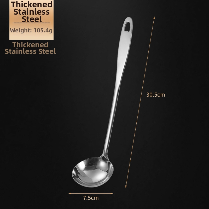 Nerūdijančio plieno sriubos šaukštas ir sietelis – storesnė konstrukcija, aukštos temperatūros atsparumas, rankena ir šaukštas iš nerūdijančio plieno, logotipo spausdinimas, pritaikymas galimas