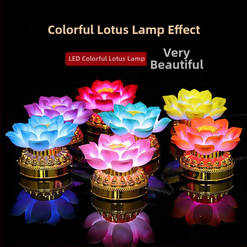 Lotoso lemputė Budos garbinimui — derva; pusiau rankinis ir pusiau mechaninis gaminys; kategorija: lotoso lemputė; naudojimas: religinės prekės; pakuotė: kartonas